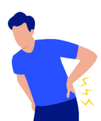 A vector image of man suffering from back pain