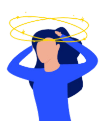 A women suffering from headache