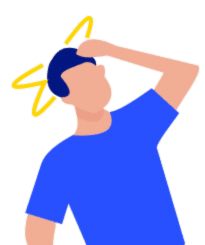 A vector image of man suffering from dizziness