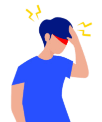 Illustration of a man wearing a blindfold, symbolizing blindness or lack of sight