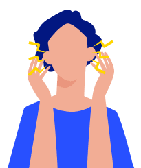a vector image of women suffering from Menieres Disease