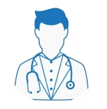 icon of a doctor enclosed in a circular shape
