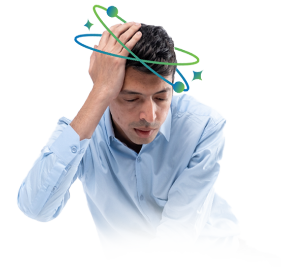 A man suffering from dizziness