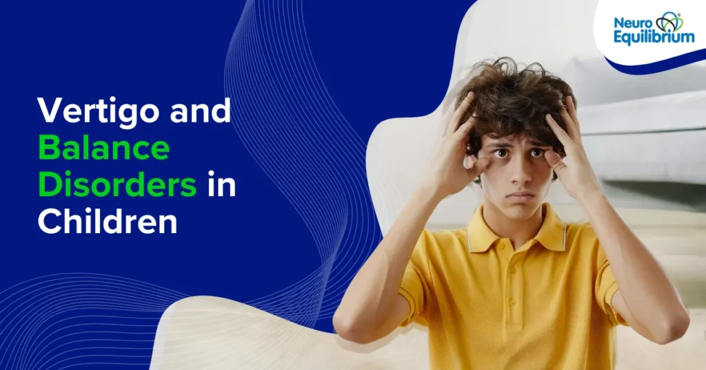 A man stands in the center of a room, holding his head in discomfort, indicating he has a Vertigo